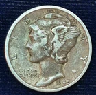 1945-S ~RARE MICRO S MINT MARK~ Mercury Dime ~ VF-XF Features 90% Silver 10C