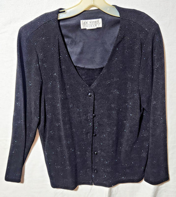 Vintage JR Nites Womens Shirt  Evening Velvet Beaded Button Front Witchy Goth