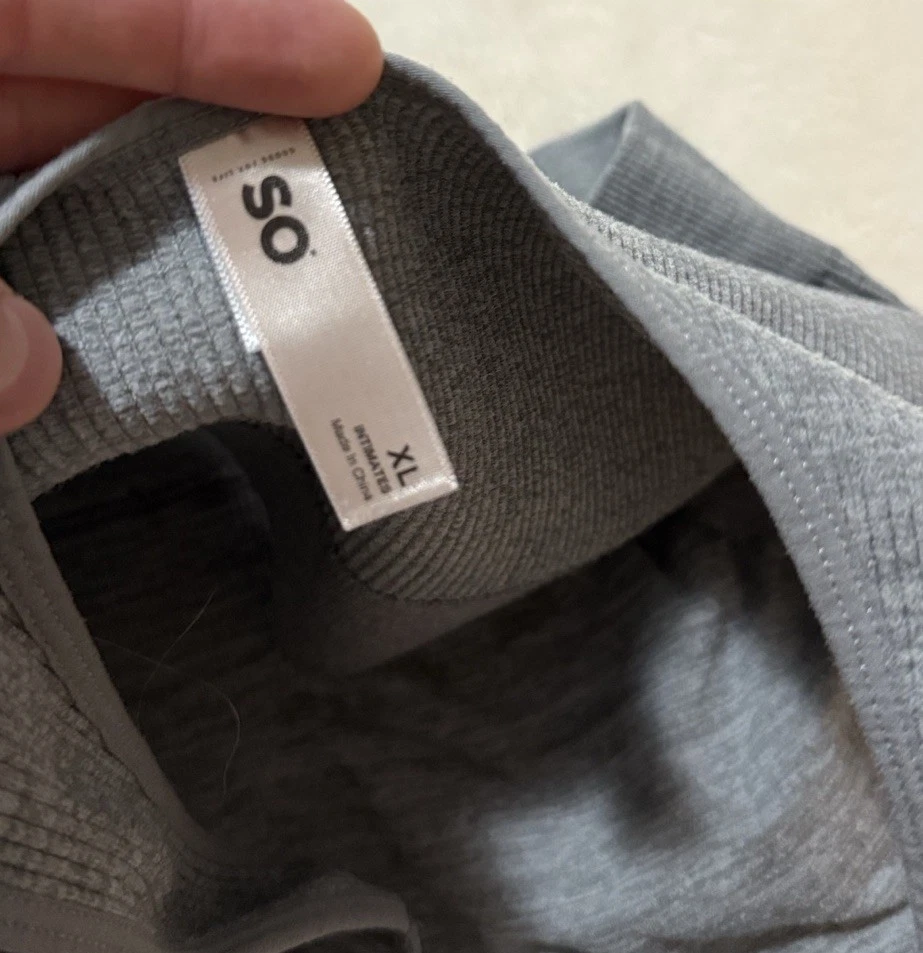 So Bralette Deportivo Mujer Gris Claro Acanalado Mujer Talla XL Foto 3 de 3