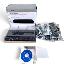 Belkin OmniView SOHO 4 Port KVM Switch DVI USB Audio F1DD104L Cables Boxed