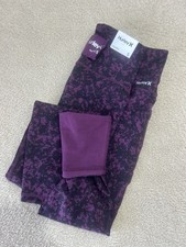 Hurley Womens Small Potent Purple Reversible Leggings Camo Performance Casual