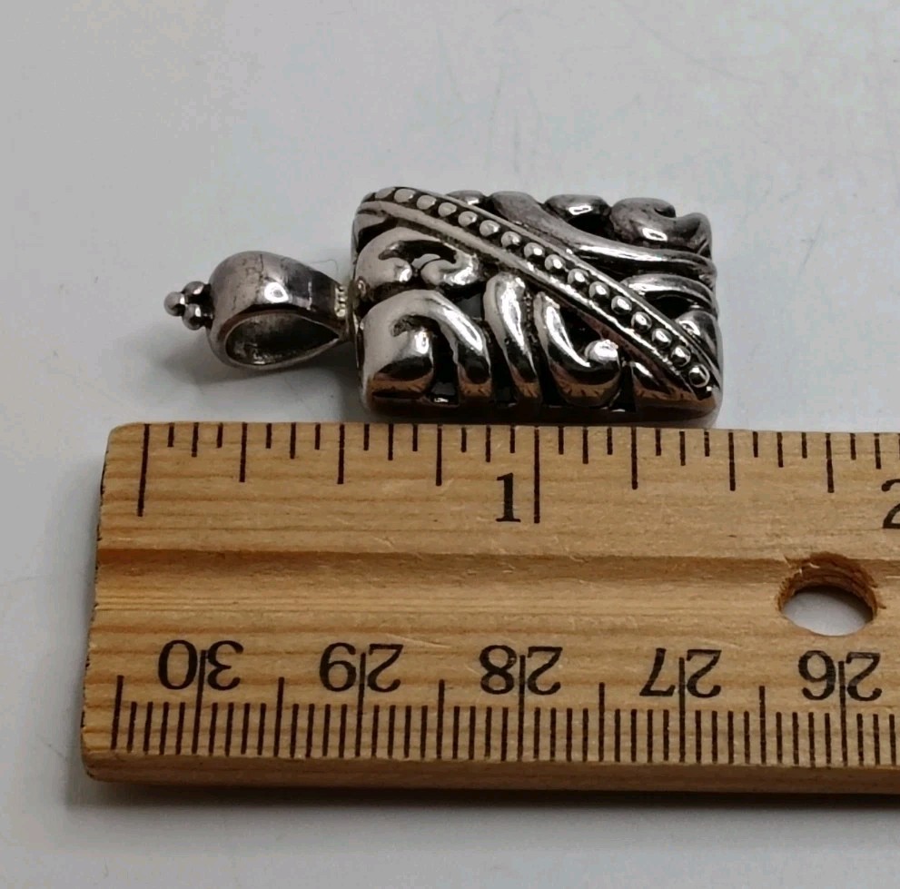 Vintage Sterling Silver Rectangular Shaped With G… - image 7