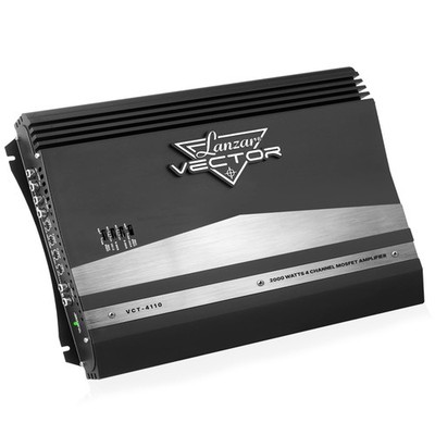 Lanzar 4-Channel High Power MOSFET Amplifier - Slim 2000 Watt BLACK
