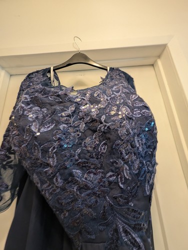 Prom Dress Ball Gown Formal Mother Of The Bride Navy Blue Corset Lace Size 24 - Picture 6 of 24