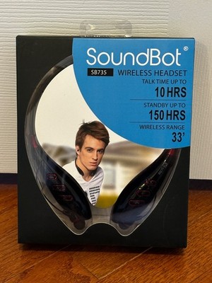   SoundBot SB735 Wireless Bluetooth Headset Neckband Earphones   NIB Black