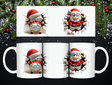 Christmas Sheep Mug 11oz Funny Santa Sheep Design Festive Gift Ceramic Cup