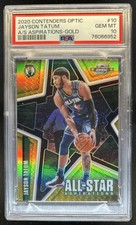 2020-21 Contenders Optic Jayson Tatum All Star Aspirations Gold #/10 PSA 10