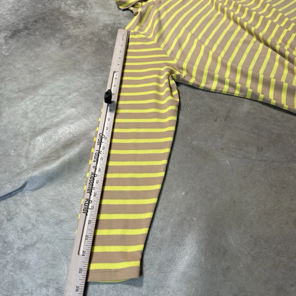 Top Isaac Mizrahi Live para mujer 3X amarillo tostado a rayas cuello alto 100 % algodón Foto 4 de 4