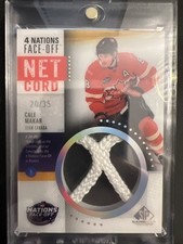 25-26  SP Game Used Cale Makar Net Cord 4 Nations /35 Canada Avalanche