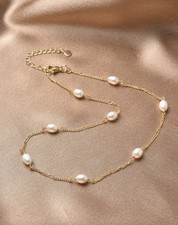 Elegant Delicate 18k Gold Plated Natural Pear...