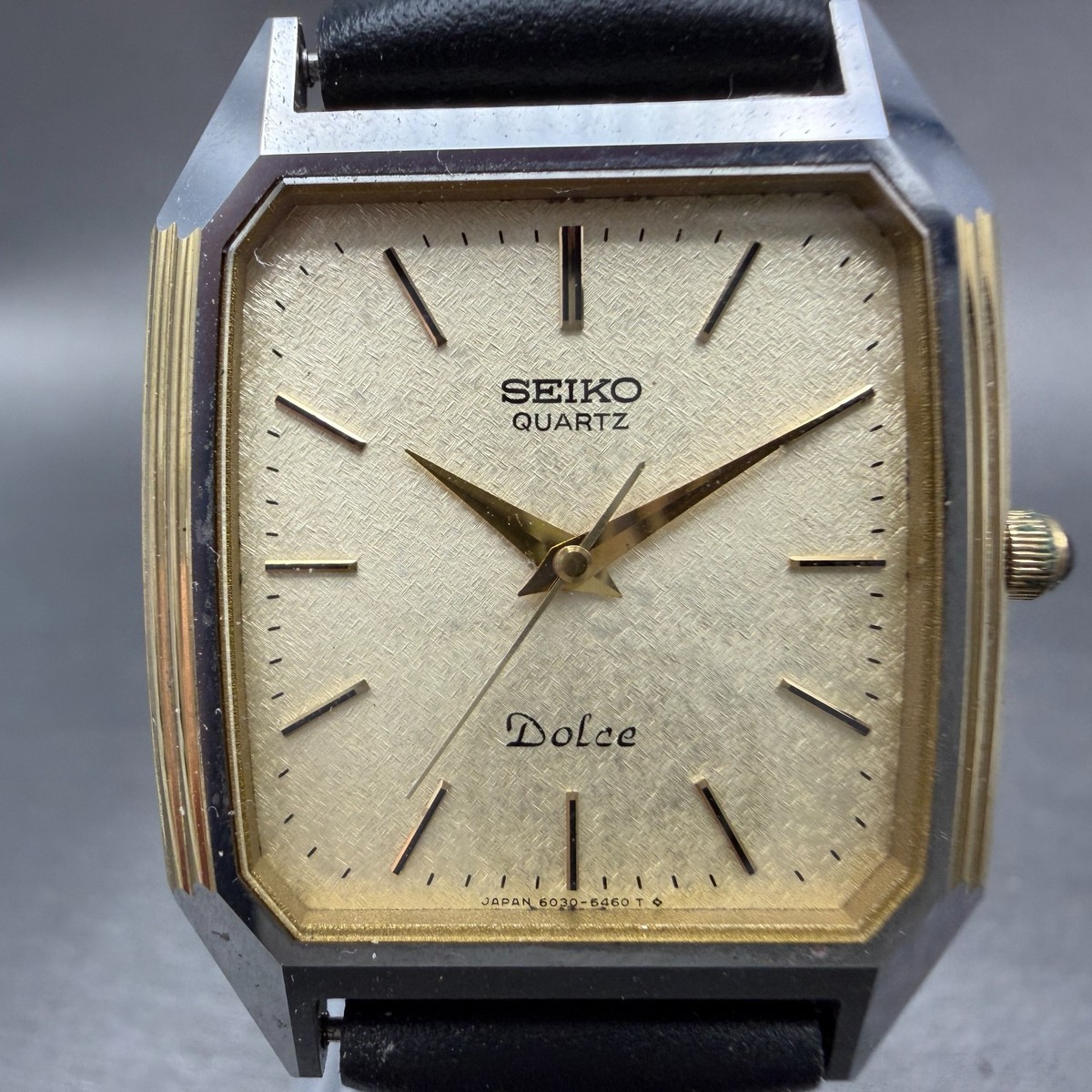 SEIKO Dolece 5391-5380 稼働良品　超硬ケース　レア Seiko Dolce Tank Watch Men 28mm Champagne Dial Two Tone 6030-5390