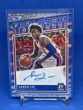 2020-21 Panini Donruss Optic #FB-SLE Saben Lee Fast Break Signatures Pistons