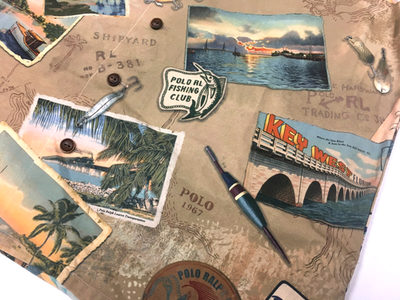 Polo Ralph Lauren Retro Postcard VTG Artwork Key West Hawaii