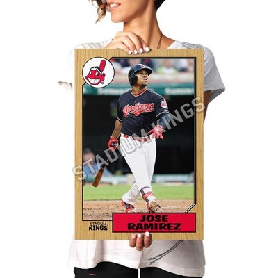Jose Ramirez Cleveland Indians Guardians 1987 Baseball Card Poster - 11x17 in.
