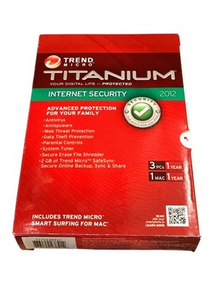 New! Trend Micro Titanium ''Internet Security'' (2012) [3 PC/1 MAC (1 Year)]