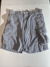 Polo Ralph Lauren Classic Chino Blue Hickory Seersucker Cargo Shorts Men Size 38