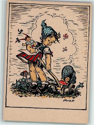 10536708 - sign Arnulf Stegmann - Maedchen mit Puppen - Dennoch Kunstverlag Nr.