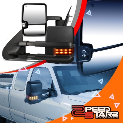 POWER TOWING MIRRORS EXTENDED ARM+AMBER SIGNAL+HEATED FOR 14-17 CHEVY/GMC SIERRA