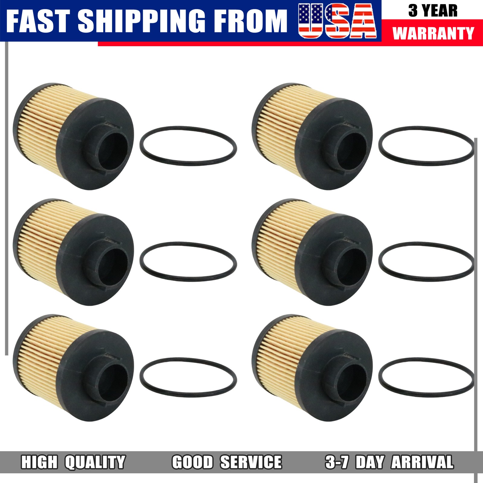 6 Piece Set Oil Filters Replacement For Lamborghini Gallardo 2004-2008