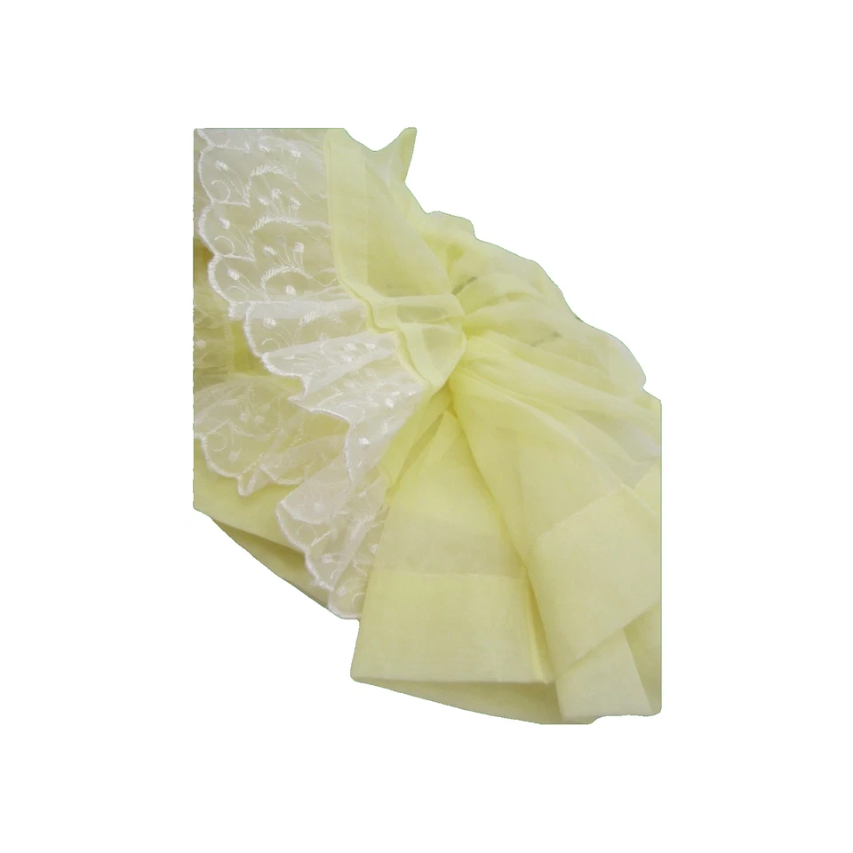 Vestido de Fiesta Vintage Rose Bud Círculo Completo Pagent Amarillo Transparente Encaje Infantil Talla 24m Foto 4 de 4