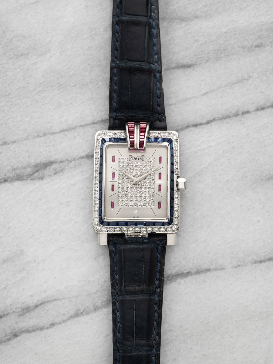 Piaget Protocole 91103 18K WG Diamond & Sapphire High Jewelry