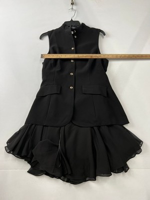 AMANDA UPRICHARD Evelyn Skort Romper Women's Size M Black