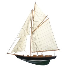 Modello Di Barca A Vela In Legno/Tessuto 56 X 62,5 Cm VERDE/NERO