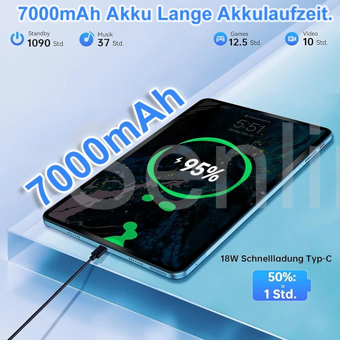 2025 NEU Tablet 12 Zoll Android 15 16GB 128GB/256GB 5G WiFi 6 IPS Kamera - Bild 4 von 4