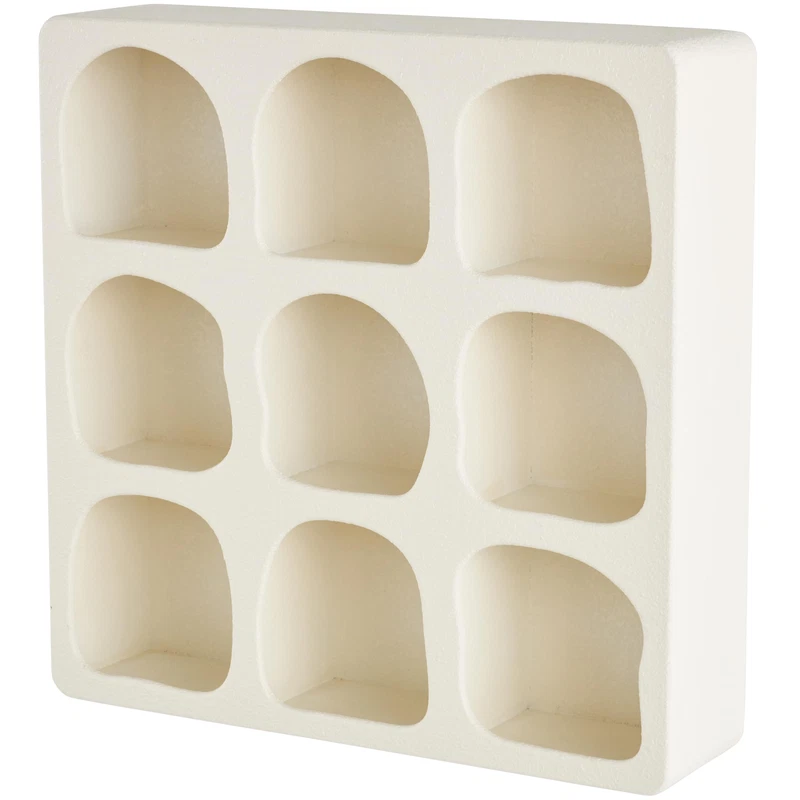 Deco 79 Wood Geometric Room Wall Shelf 9 Shelf Floating Shelf Display Shelf 19