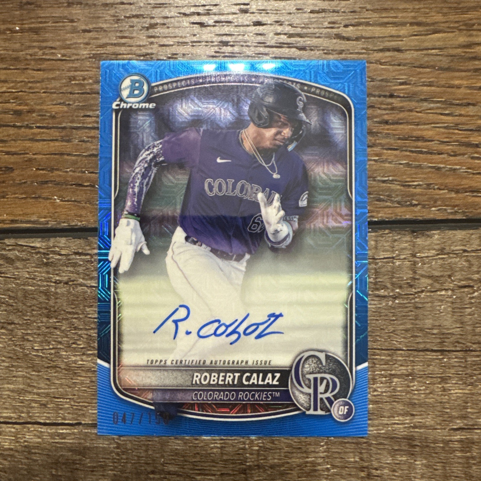2025 Bowman Chrome #BMA-RC Robert Calaz | Mega Box Blue Mojo - Auto #/150