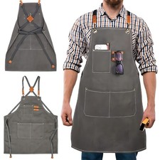 Arbeitssch&uuml;rze Herren Damen mit 3 Taschen Werkzeugsch&uuml;rze f&uuml;r Holzbearbeitung