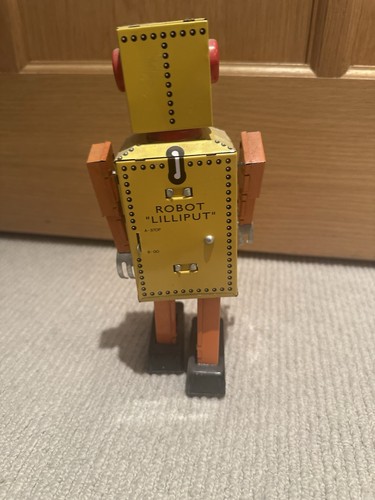 Vintage Tin Plate Wind-Up Robot/Robot Lilliput Boxed - Picture 4 of 9