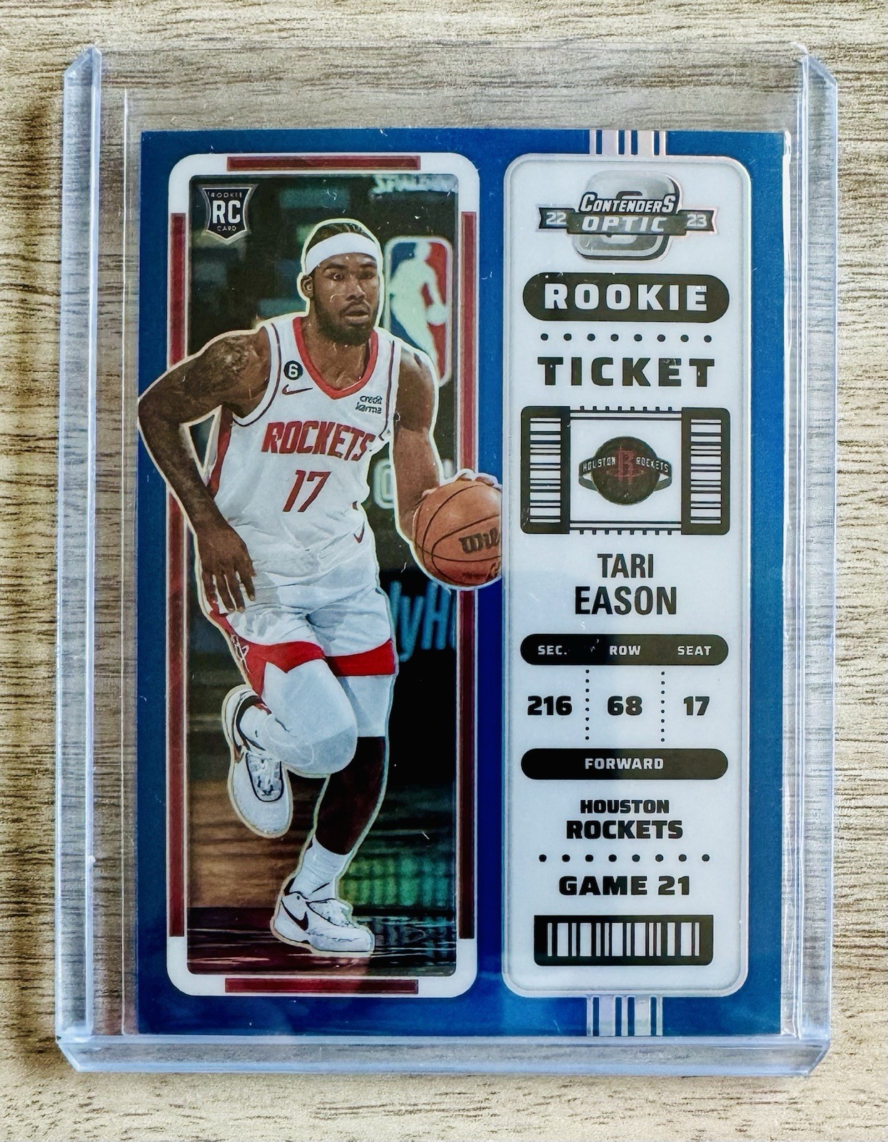 2022-23 Panini Contenders Optic Rookies Blue Prizm /99 Tari Eason #10 RC
