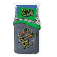 TMNT 4 Pcs Kids Twin Bed in a Bag - Comforter, Bed Sheets, and Pillowcase