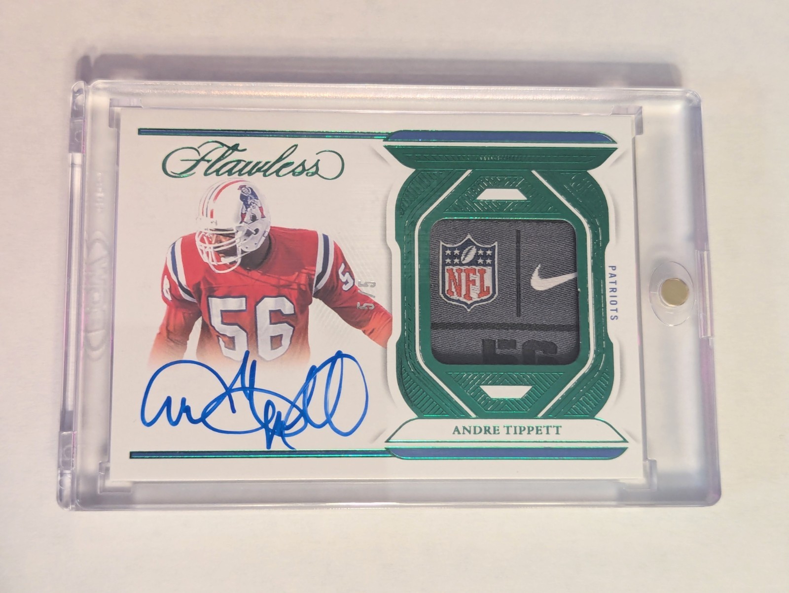 2023 Panini Flawless Andre Tippett Auto 5/5 NFL Shield Nike Swoosh #DPA-ATI view 8