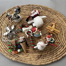Lot Of Ten VTG Christmas Tree Ornaments Whimsical