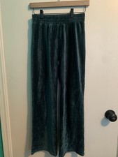 Children  s Place Girls Pants Size L Green Velvet Textured Wide Leg Pants 10/12