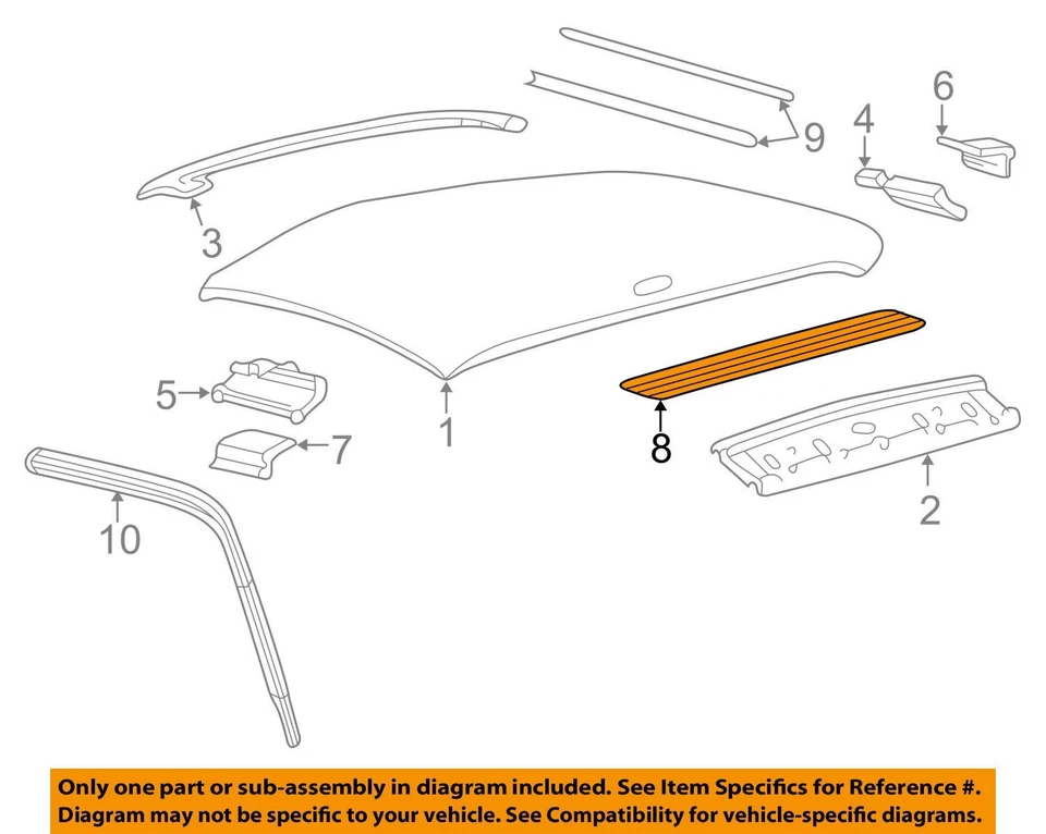 99-07 F-350 Super Duty-Refuerzo de techo F81Z25502A74AA Ford nuevo stock antiguo OEM Foto 3 de 4