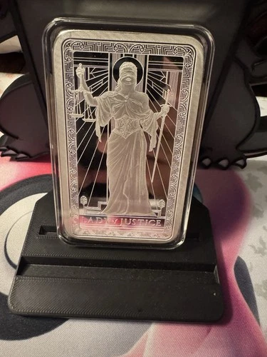 (1) PAMP SUISSE 10 oz .999 Silver  Lady Of Justice Bullion Bar