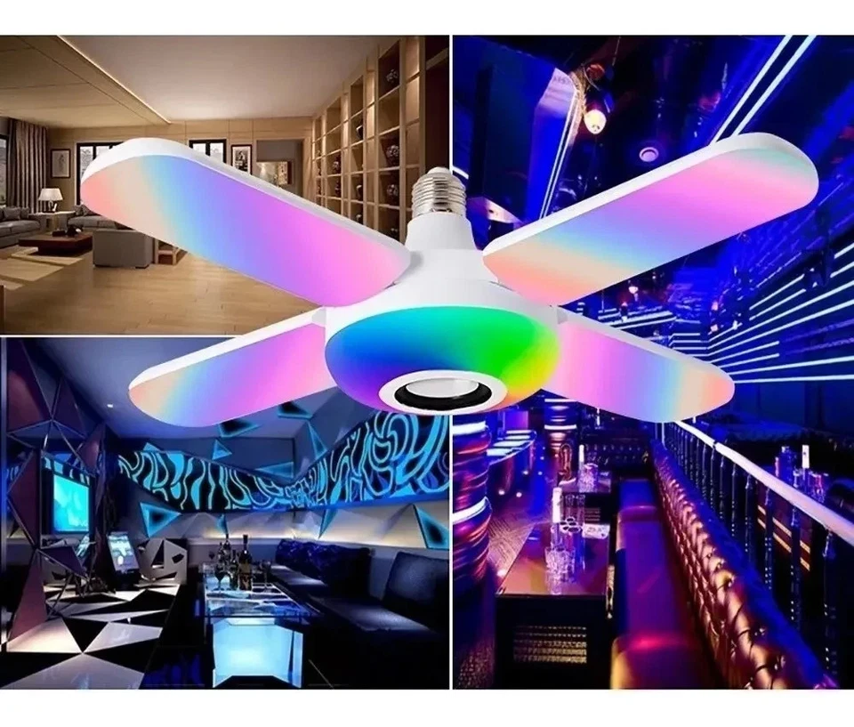 Wireless Bluetooth Speaker E27 Bulb LED Light Music RGB Color Remote Lamp - Image 4 of 4