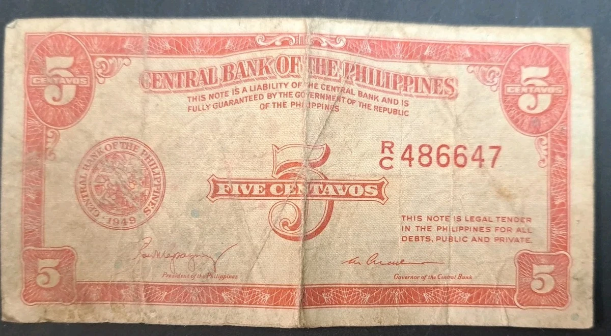 Uncertified 1949 Year Banknote Philippine Paper Money for sale | eBay