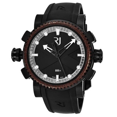 Romain Jerome Men's RJ.T.AU.DI.001.01 'Octopus' Black Dial Rubber Strap Titanic 