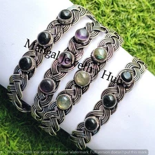 Sale Labradorite & Mix Gemstone Bangles 925 Sterling Silver Plated Lot Jewellery