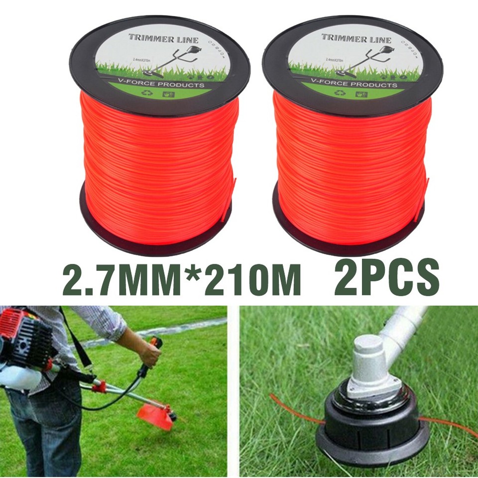 2PC 2.7MM X 210M COMMERCIAL USE TRIMMER LINE MOWING Whipper Snipper ...
