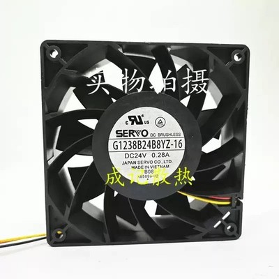 SERVO G1238B24B8YZ-16 DC24V 0.28A 120×38 mm 3-wire inverter cooling fan #qm
