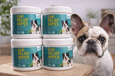 4 Dog Ear Relief Wipes Dogs  Cats 4 Pk Gentle Pet Ear Cleaning EX 2028 FREE S/H