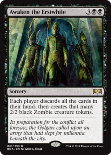 Awaken the Erstwhile 1x FOIL RNA MTG Ravnica Allegiance Rare MINT black Awaken the Erstwhile 1x FOIL RNA MTG Ravnica Allegiance Rare MINT black