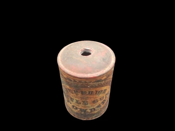 Pistola de rifle superior poco común rara lata en polvo sin tapa Foto 2 de 4