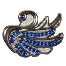 Swan with Blue Crystals Ball Marker
