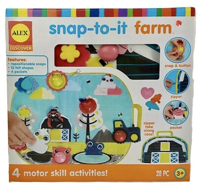 NEW Alex Discover 28pc Snap-to-It Farm Motor Skills Portable Playset Toy Age 3+